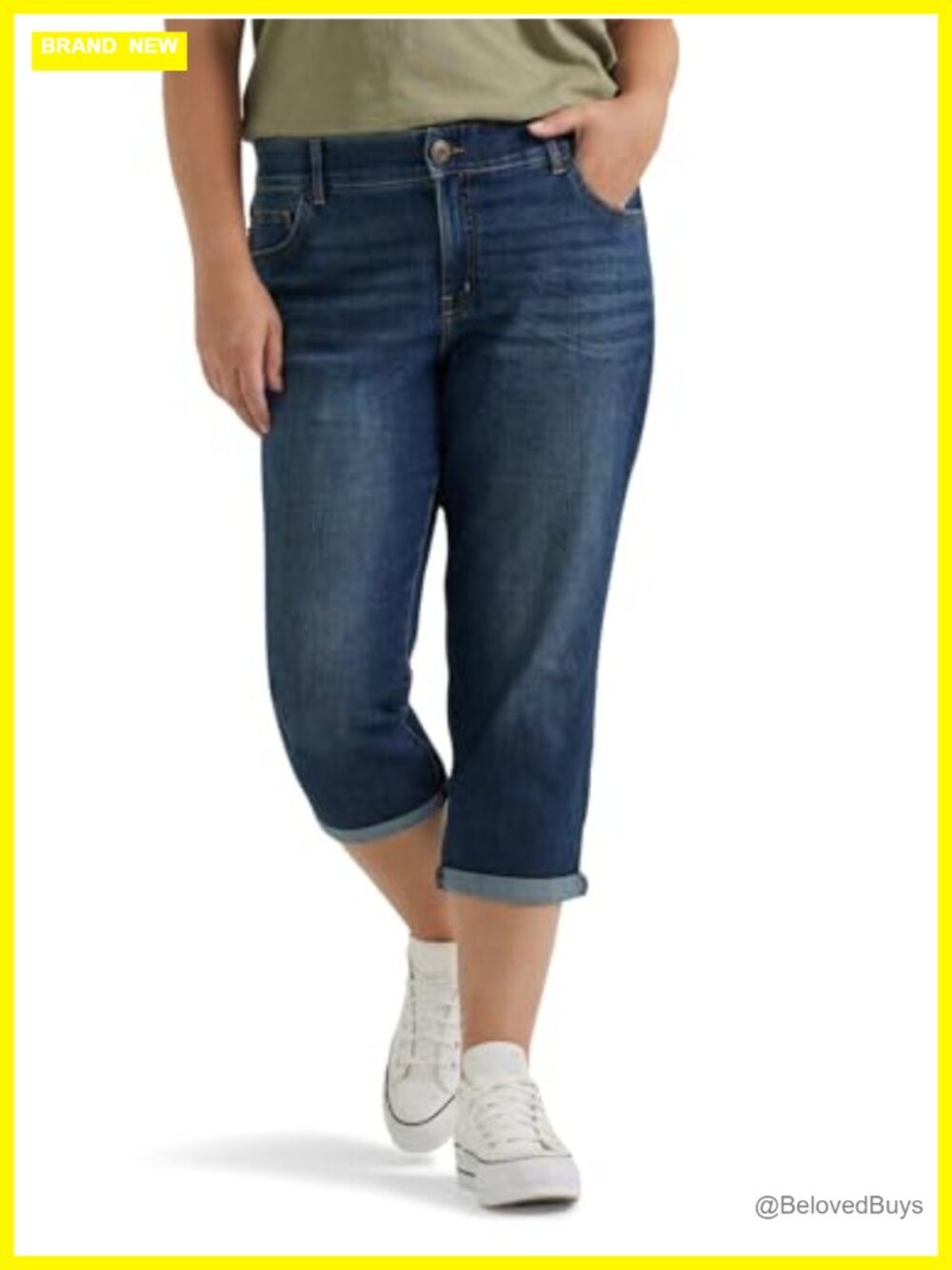 Lee Flex Motion 5 Pocket Capri Jean Mid Rise Regular Fit Cropped